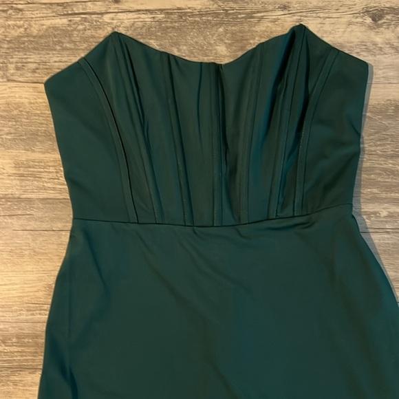 Micas Dark Green, Emerald long high split stretch dress, size Large NWT - Picture 3 of 6